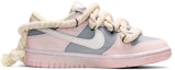 Order 【訂製球鞋】Nike Dunk Low 復古做舊 麻繩綁帶 笑臉布貼 低筒 板鞋 男款 粉白灰