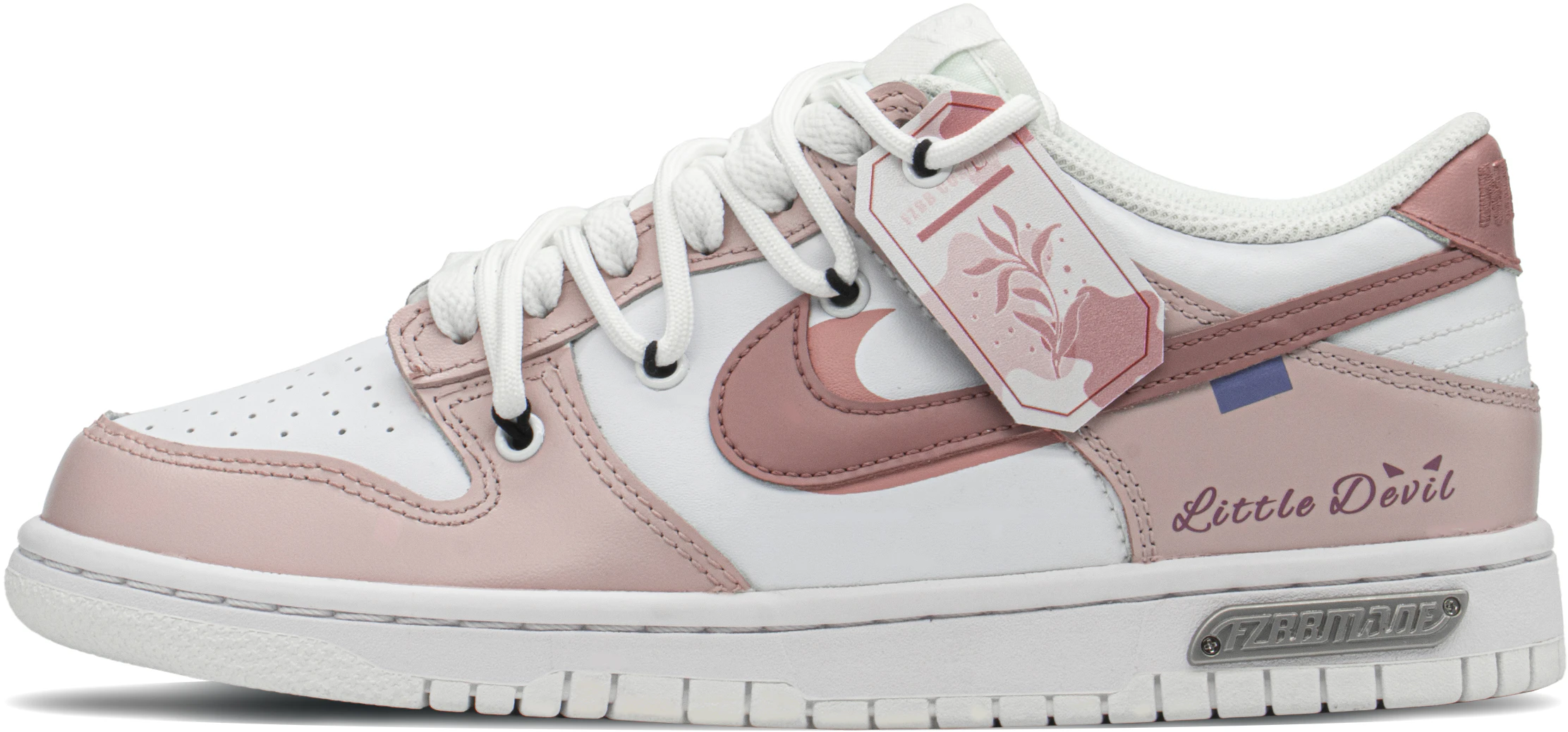 custom-shoes-nike-dunk-low-pink-white-little-devil