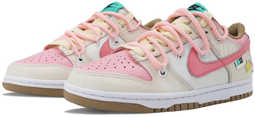 나이키 덩크 로우 '핑크 화이트 모카 레인보우 자수' (커스텀) DX6063-131(TeamK-彩虹刺绣贴S-BOX) Lookbook 나이키 덩크 로우 '핑크 화이트 모카 레인보우 자수' (커스텀) DX6063-131(TeamK-彩虹刺绣贴S-BOX)