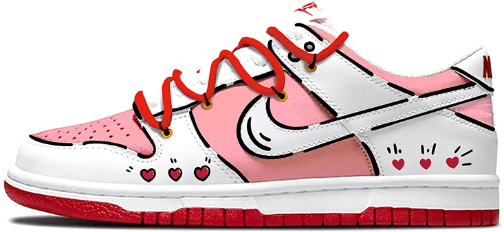 custom-shoes-nike-dunk-low-pink-white-red-love-2-d-custom