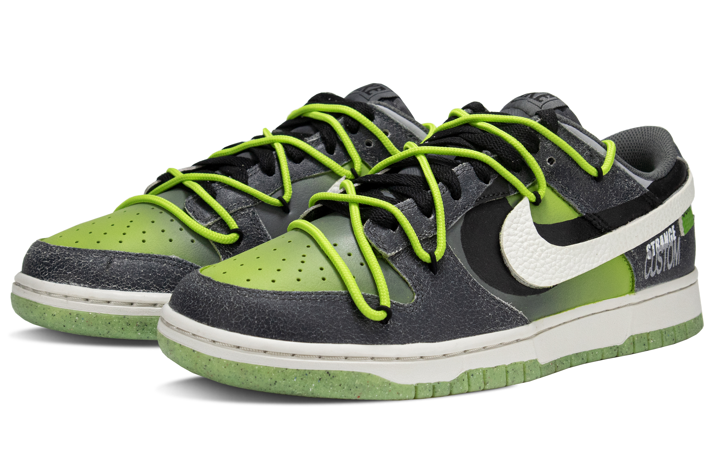 Shop [Sepatu Kustom] Nike Dunk Low 'Pistachio Hitam-Hijau' DQ7681-001(Team160-Pistachio)