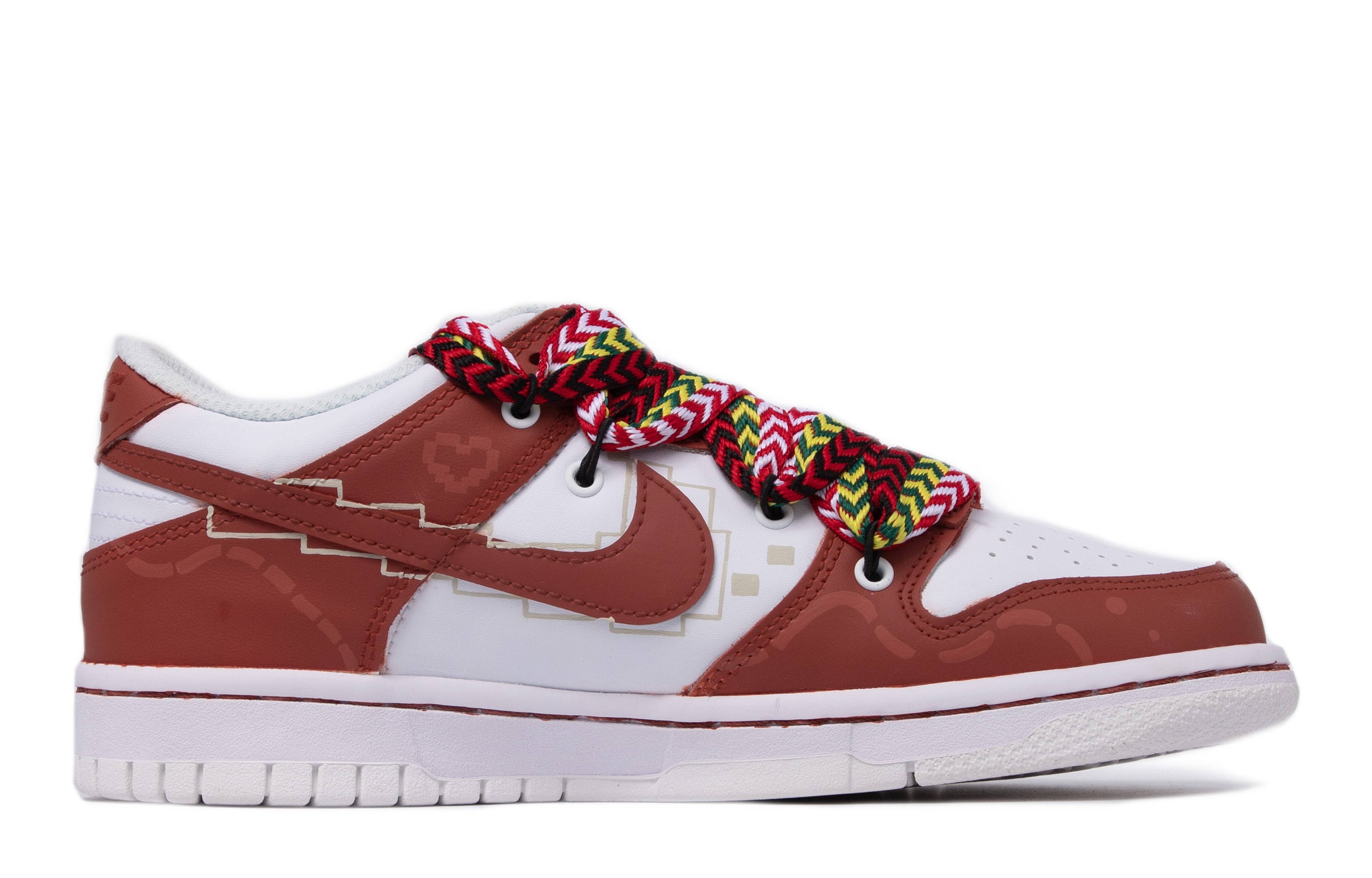 Order [Nike] Dunk Low 'Pixel Christmas' Sepatu Custom Natal DH9765-100(TeamM-女款像素圣诞红白)