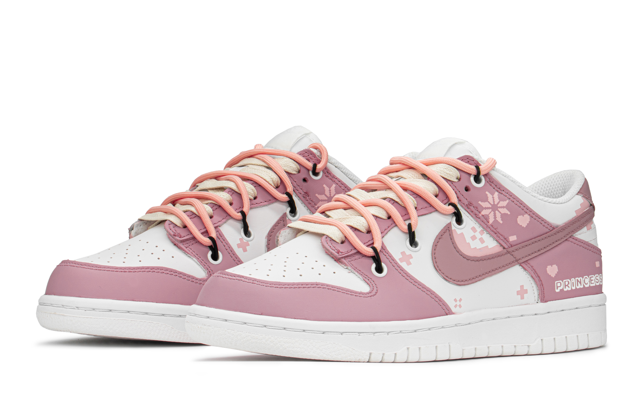 Lookbook [Zapatos Personalizados] Nike Dunk Low 'Pixel Princesa Rosa Beige' DH9765-100(TeamA-DK女像素公主)