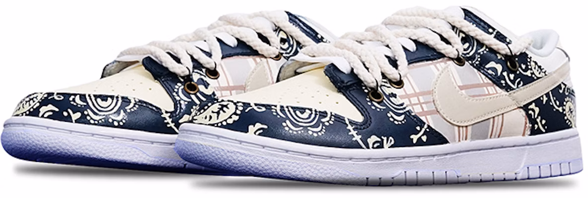 나이키 덩크 로우 '플레이드 캐슈 플라워 바이브' (커스텀) DH9765-100(TeamT-格纹腰果花S-BOX) Lookbook 나이키 덩크 로우 '플레이드 캐슈 플라워 바이브' (커스텀) DH9765-100(TeamT-格纹腰果花S-BOX)