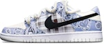 Buy 【訂製球鞋】Nike Dunk Low TS 格紋腰果花 貼皮 解構雙鞋帶 低筒 復古板鞋 保暖減震 低筒 板鞋 GS 藍紫白