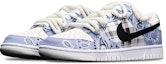 Lookbook 【訂製球鞋】Nike Dunk Low TS 格紋腰果花 貼皮 解構雙鞋帶 低筒 復古板鞋 保暖減震 低筒 板鞋 GS 藍紫白
