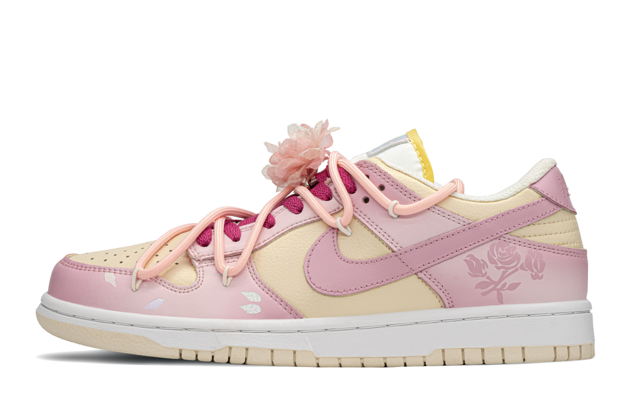 Order [Sepatu Custom] Nike Dunk Low 'Playful Rose - Gading Merah Muda' FJ7707-131(TeamA-俏皮玫瑰)