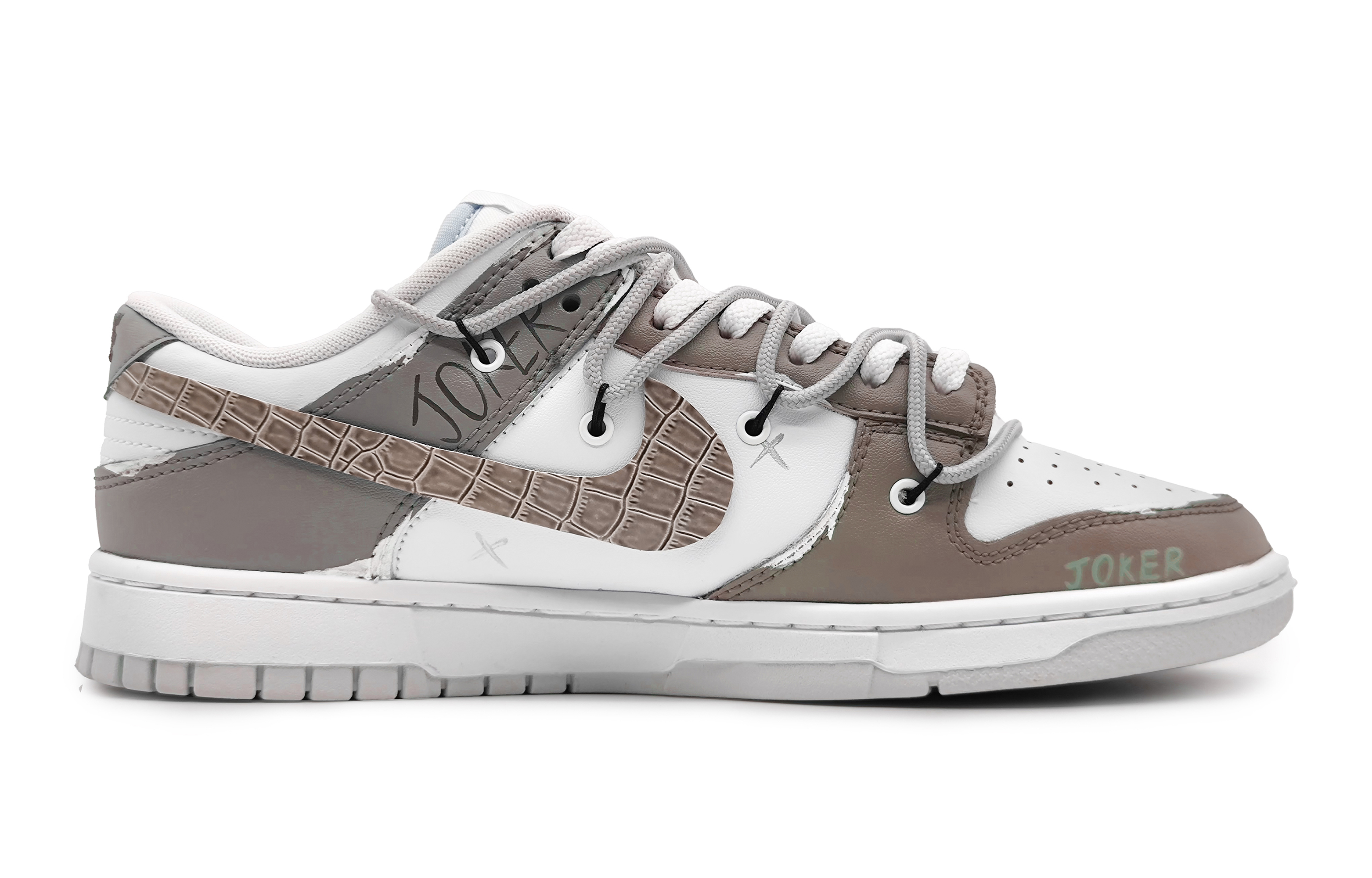 Order [Zapatos Personalizados] Nike Dunk Low 'Poker Joker Gris-Marrón' DH9765-102(Team16-女款魔术空间灰棕)
