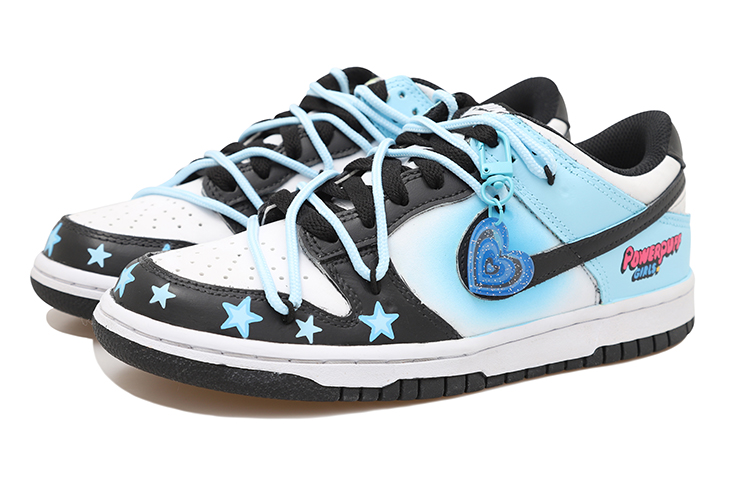 Lookbook 나이키 덩크 로우 '파워퍼프걸 블랙 블루 핑크' (커스텀) CW1590-100(Team拾玖-蓝色女警S-BOX)