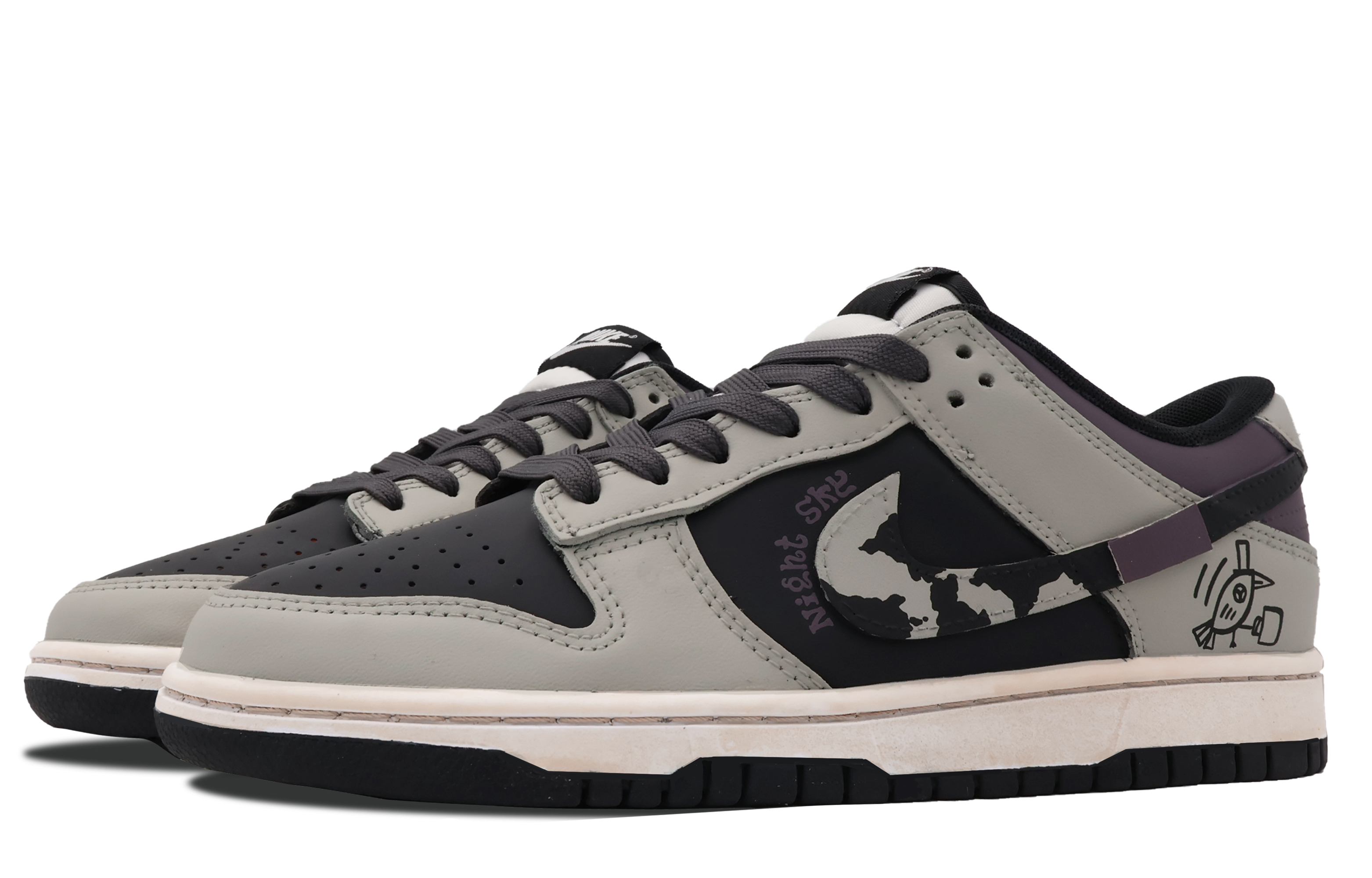 Shop [定制鞋款] Nike Dunk Low '学院黑' DD1391-100(Team53-男款要饭小鸡)