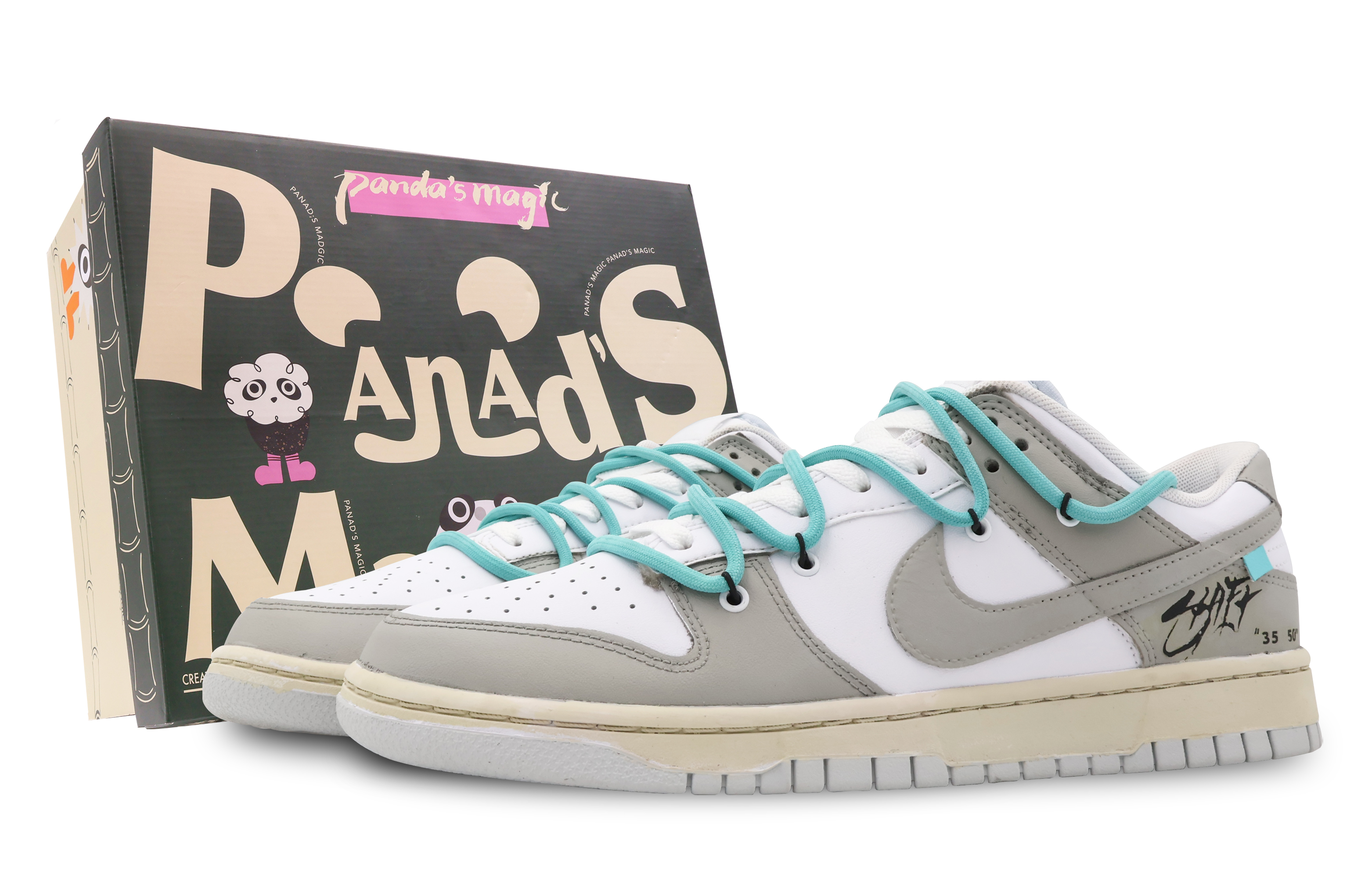 [Custom Shoes] Nike Dunk Low 'Preppy Grey-White'