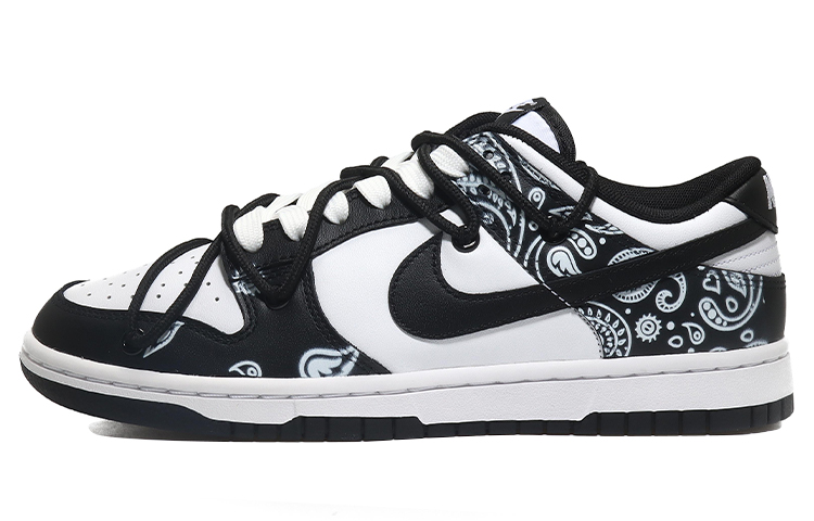 Buy 나이키 덩크 로우 '펀치드 캐슈플라워 - 블랙화이트' DD1391-100(Team10-打孔腰果花）