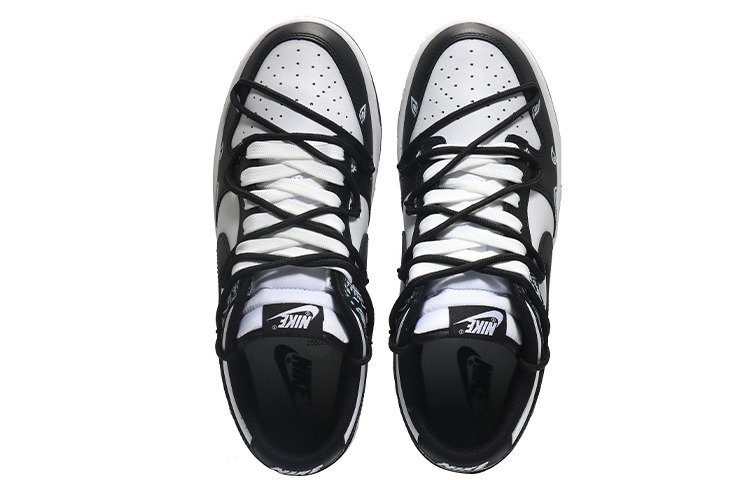 Shop 나이키 덩크 로우 '펀치드 캐슈플라워 - 블랙화이트' DD1391-100(Team10-打孔腰果花）