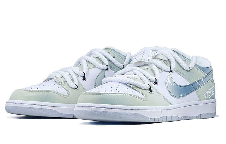 Lookbook [Sepatu Kustom] Nike Dunk Low 'Pure Platinum - Garam Laut Mint' DV0831-101(Team73-海盐薄荷男款)