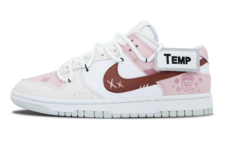 Buy 【訂製球鞋】Nike Dunk Low "純白鉑金" 美式奶油 巴庫 甜美 百搭 抗磨 橡膠底 低筒 板鞋 男款 白粉色