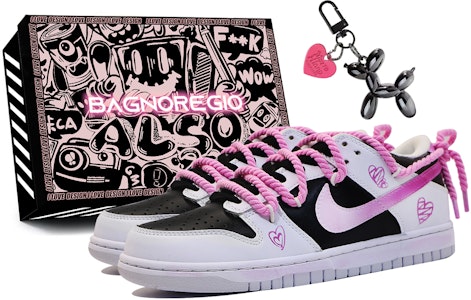 【定製球鞋】Nike Dunk Low "純淨鉑金" 晴天玫瑰 解構 防滑耐磨 低筒 滑板鞋 男款 黑粉 Buy 【定製球鞋】Nike Dunk Low "純淨鉑金" 晴天玫瑰 解構 防滑耐磨 低筒 滑板鞋 男款 黑粉