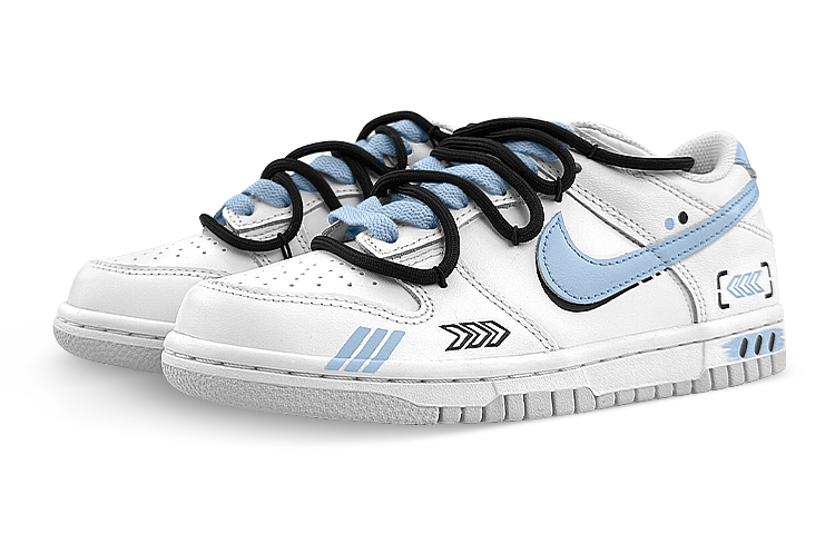 Lookbook [Sepatu Custom] Nike Dunk Low 'Pure Platinum Biru' DV0831-101(Team76-男款机能蓝)