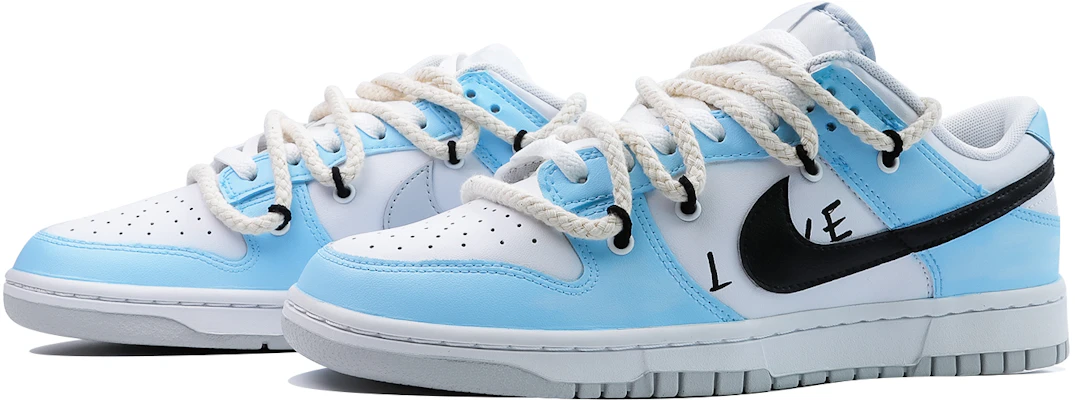 【定制球鞋】 Nike Dunk Low “Pure Platinum” 雙鞋帶 解構 低筒 板鞋 男款 白藍 Lookbook 【定制球鞋】 Nike Dunk Low “Pure Platinum” 雙鞋帶 解構 低筒 板鞋 男款 白藍