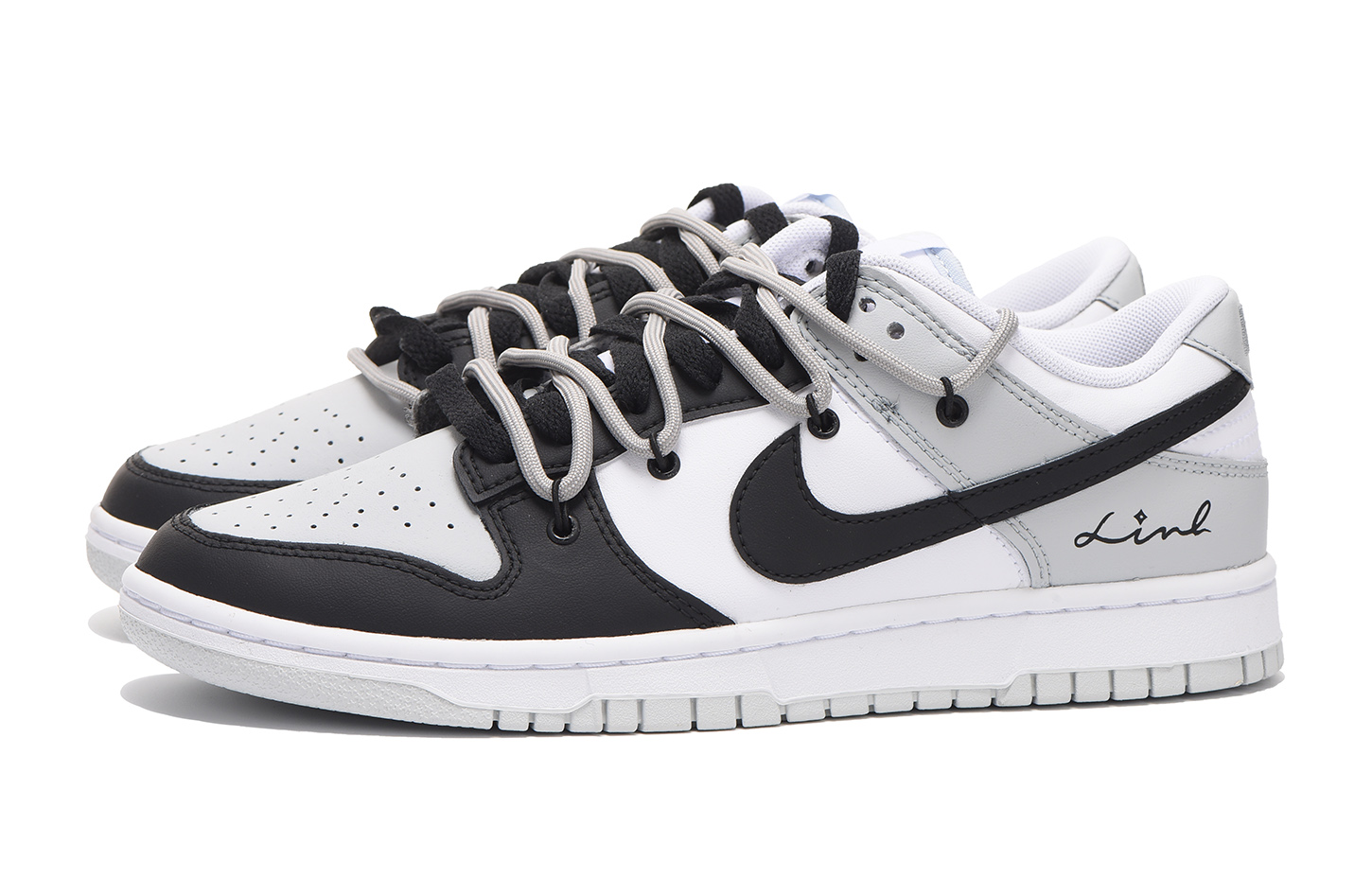 Shop 【定制球鞋】Nike Dunk Low “Pure Platinum“ 字母 解構 高街 特殊鞋盒 低筒 運動鞋 男款 黑灰