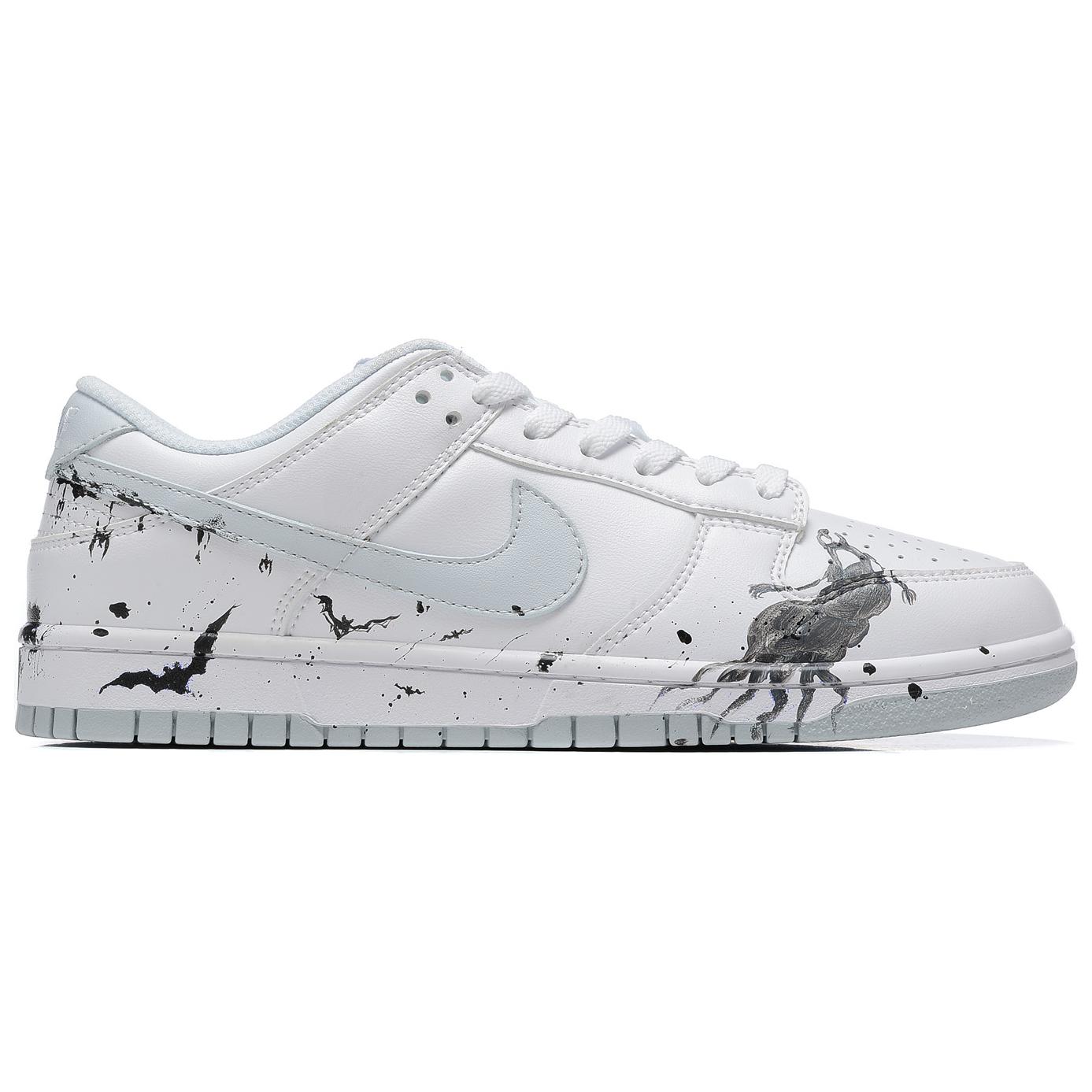 Shop [Zapatillas Personalizadas] Nike Dunk Low 'Pure Platinum Halloween' DV0831-101(Team54-万圣节鬼堡)