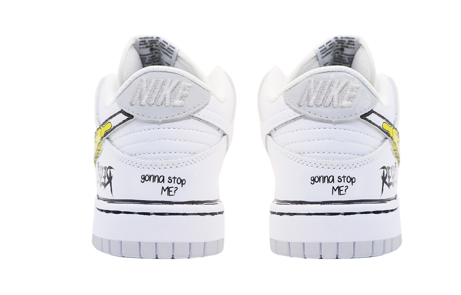 Shop [Sepatu Custom] Nike Dunk Low 'Pure Platinum Hand-Painted Kuning' DV0831-101(Team48-白色二次元手绘)