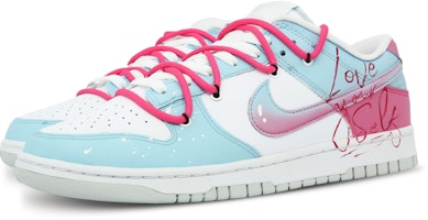 【定制球鞋】Nike Dunk Low "Pure Platinum" 愛你自己 手繪 潮流 低幫 板鞋 男款 白藍 Lookbook 【定制球鞋】Nike Dunk Low "Pure Platinum" 愛你自己 手繪 潮流 低幫 板鞋 男款 白藍