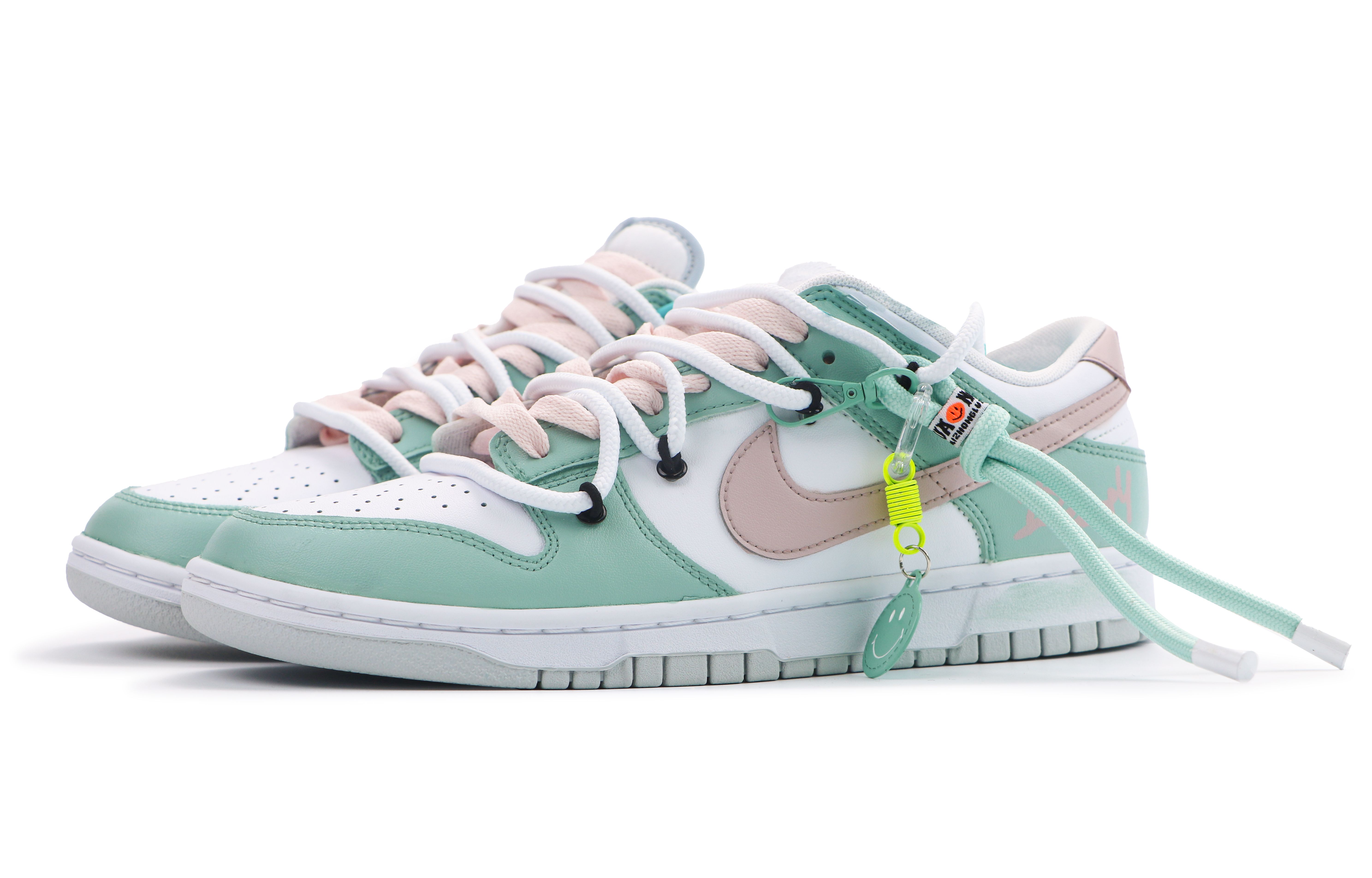 Lookbook [Zapatos Personalizados] Nike Dunk Low 'Platino Puro Verde Menta' DV0831-101(Team48-粉薄荷)