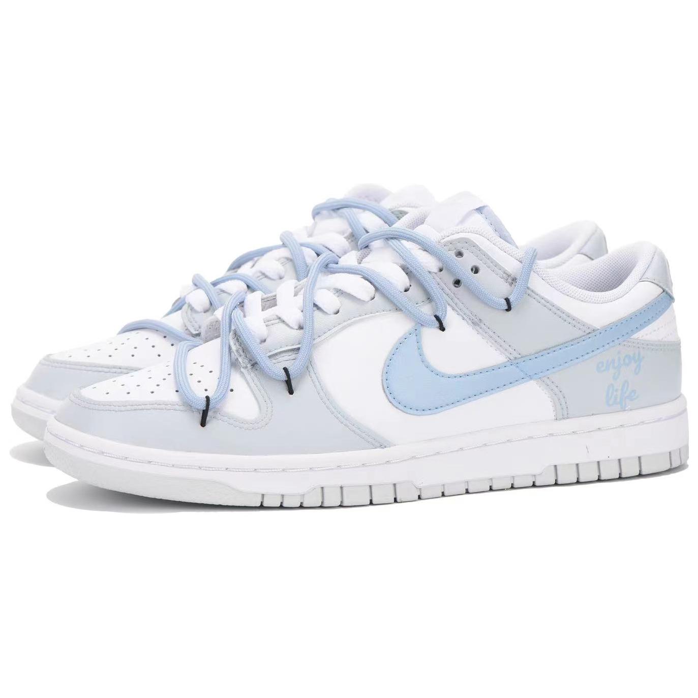 Order 【客製化球鞋】Nike Dunk Low “純鉑金” 風格 高街 英文 低筒 板鞋 男款 灰藍