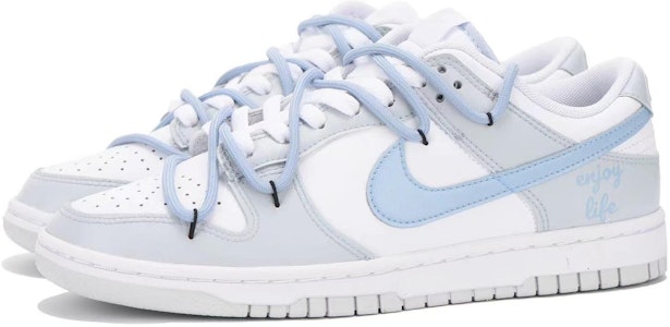 【客製化球鞋】Nike Dunk Low “純鉑金” 風格 高街 英文 低筒 板鞋 男款 灰藍 Order 【客製化球鞋】Nike Dunk Low “純鉑金” 風格 高街 英文 低筒 板鞋 男款 灰藍