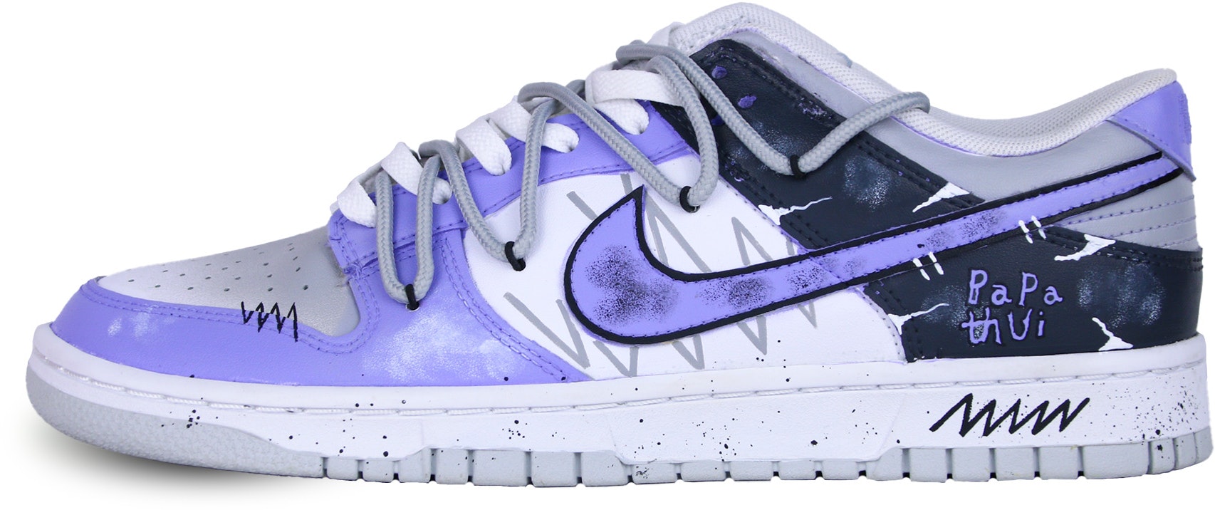 custom-shoes-nike-dunk-low-purple-gray-distressed
