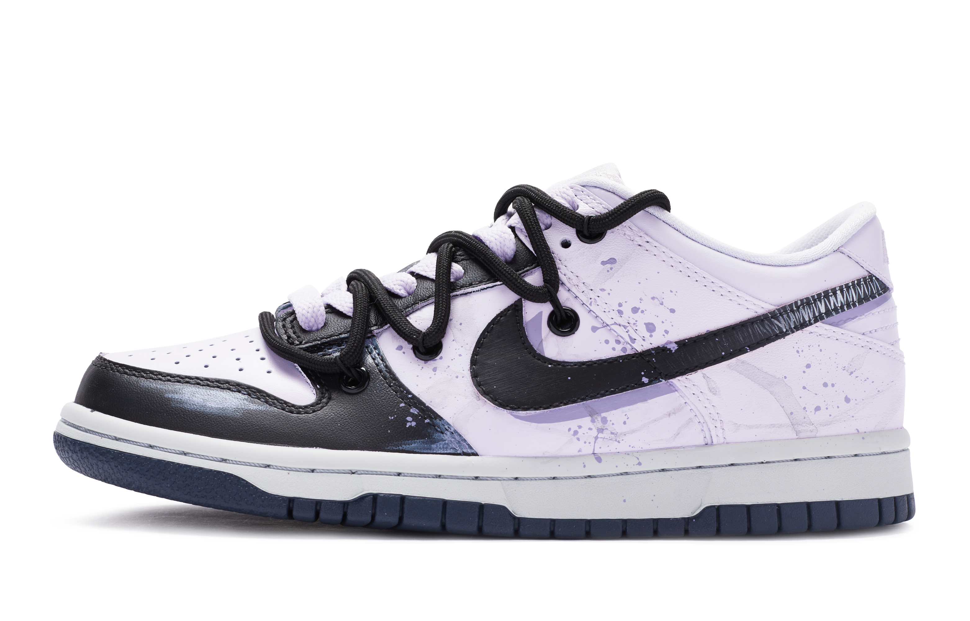 Buy 【定制球鞋】 Nike Dunk Low 國風 落英 特殊鞋盒 解構 手繪噴繪 休閒 低幫 板鞋 GS 紫黑
