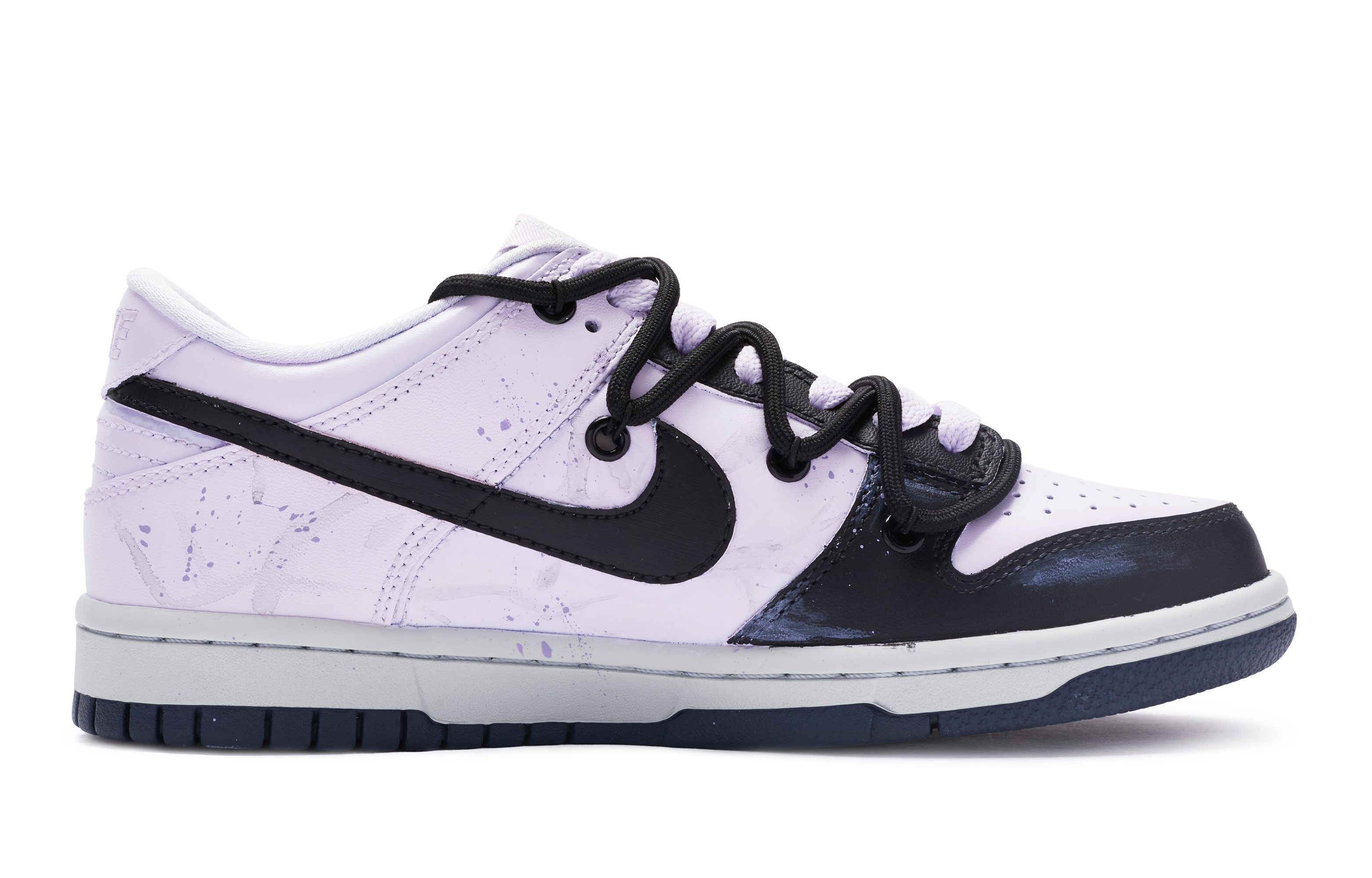 Order 【定制球鞋】 Nike Dunk Low 國風 落英 特殊鞋盒 解構 手繪噴繪 休閒 低幫 板鞋 GS 紫黑