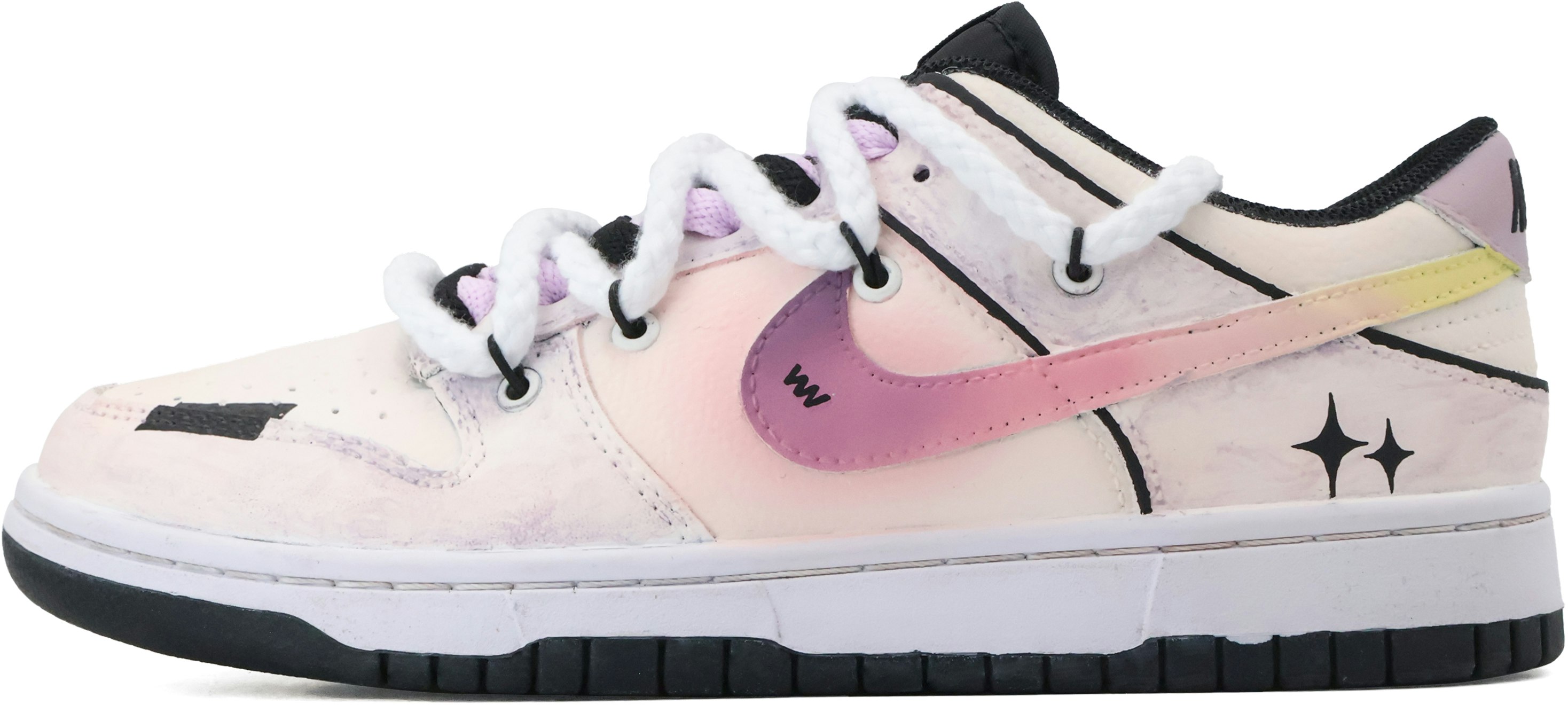 custom-shoes-nike-dunk-low-purple-gradient-graffiti
