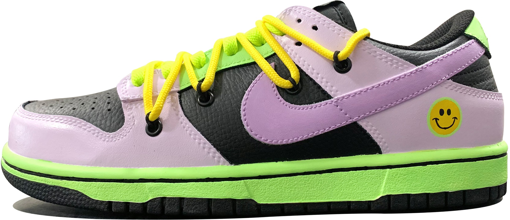 custom-shoes-nike-dunk-low-purple-green-fluorescent-graffiti