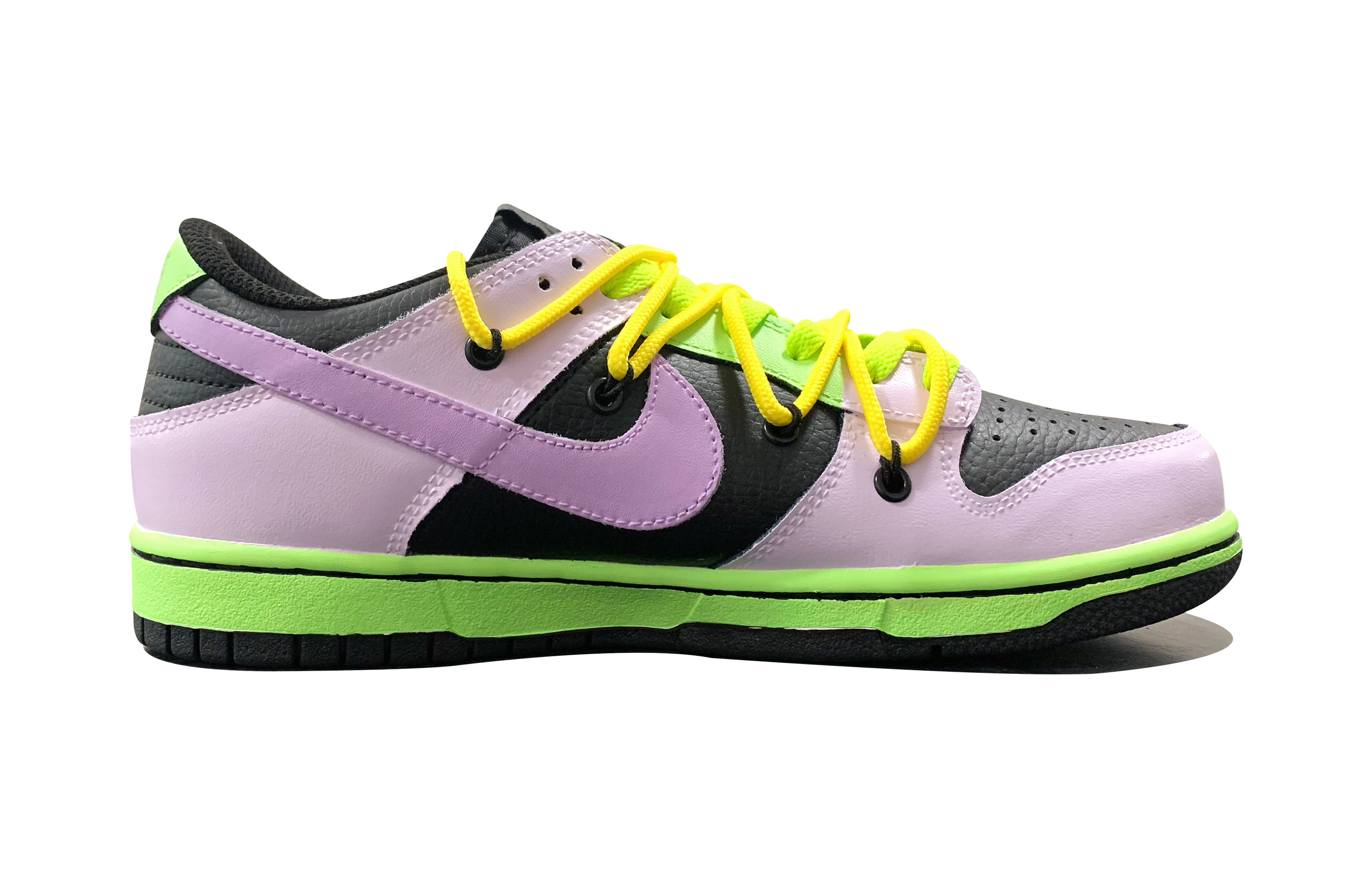 Order [Kasut Custom] Nike Dunk Low 'Grafiti Ungu Hijau Pendar' DH9765-002(TeamD-GS款荧光普照)