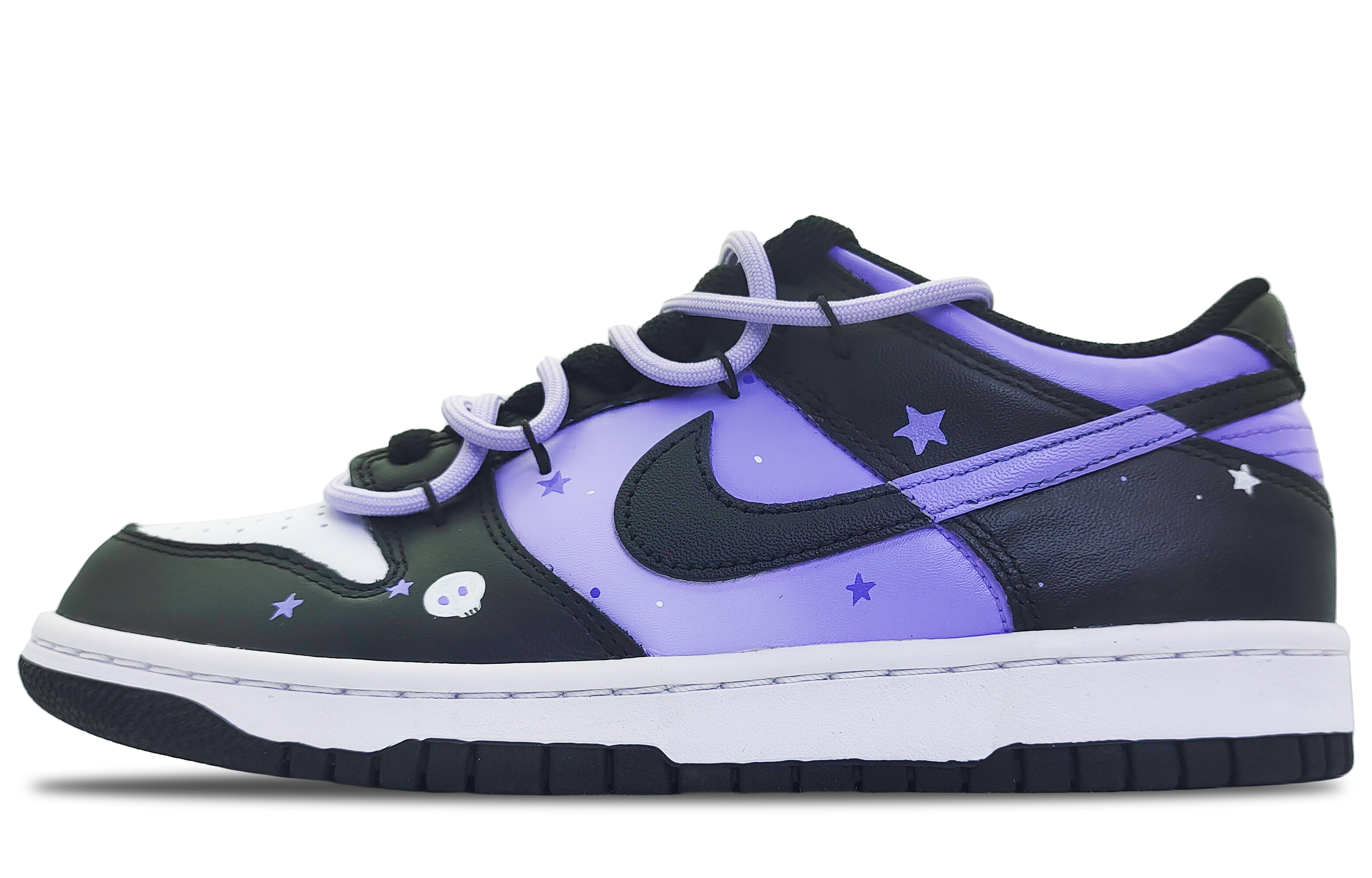 Order 【客製化球鞋】Nike Dunk 低筒 紫色小惡魔 時尚百搭 可愛俏皮 防滑耐磨 板鞋 GS 黑白紫