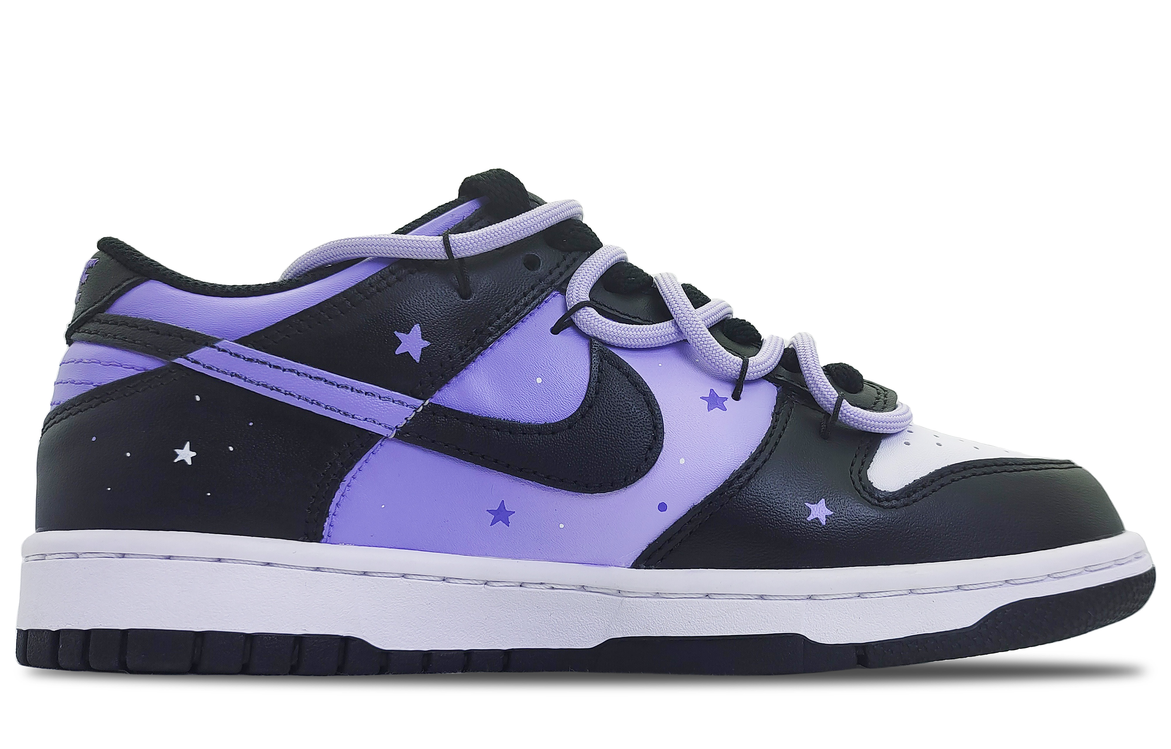 Lookbook 【客製化球鞋】Nike Dunk 低筒 紫色小惡魔 時尚百搭 可愛俏皮 防滑耐磨 板鞋 GS 黑白紫