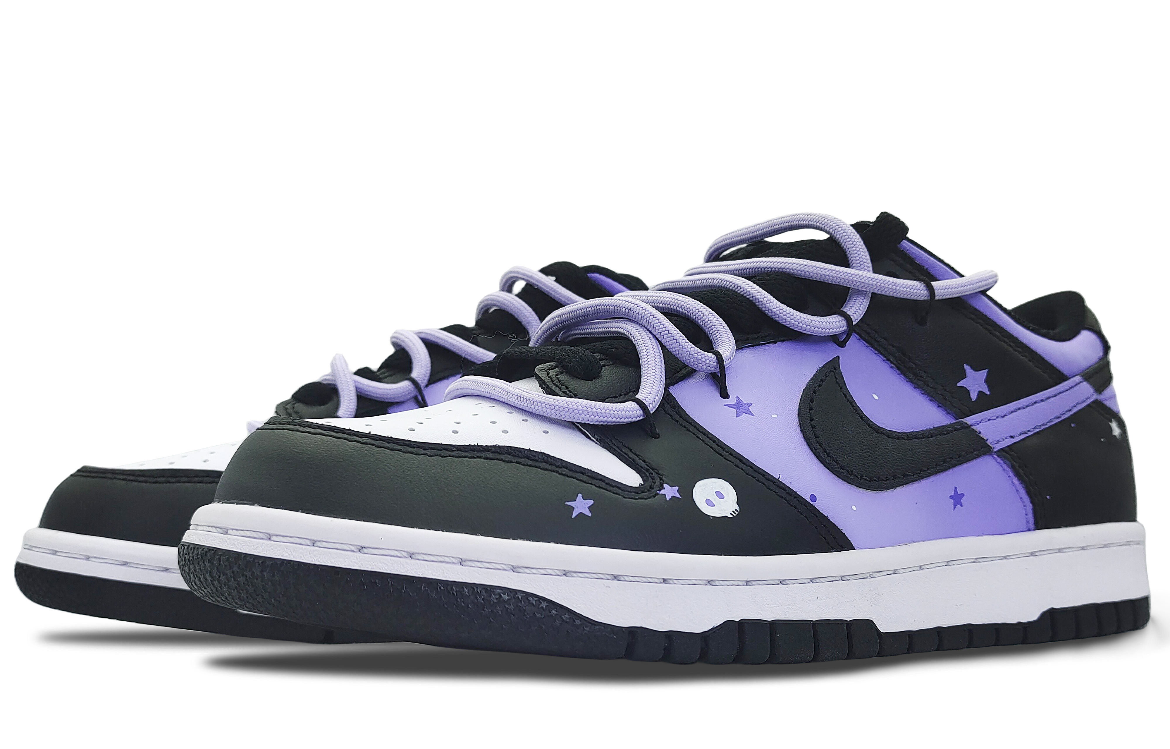 Shop 【客製化球鞋】Nike Dunk 低筒 紫色小惡魔 時尚百搭 可愛俏皮 防滑耐磨 板鞋 GS 黑白紫