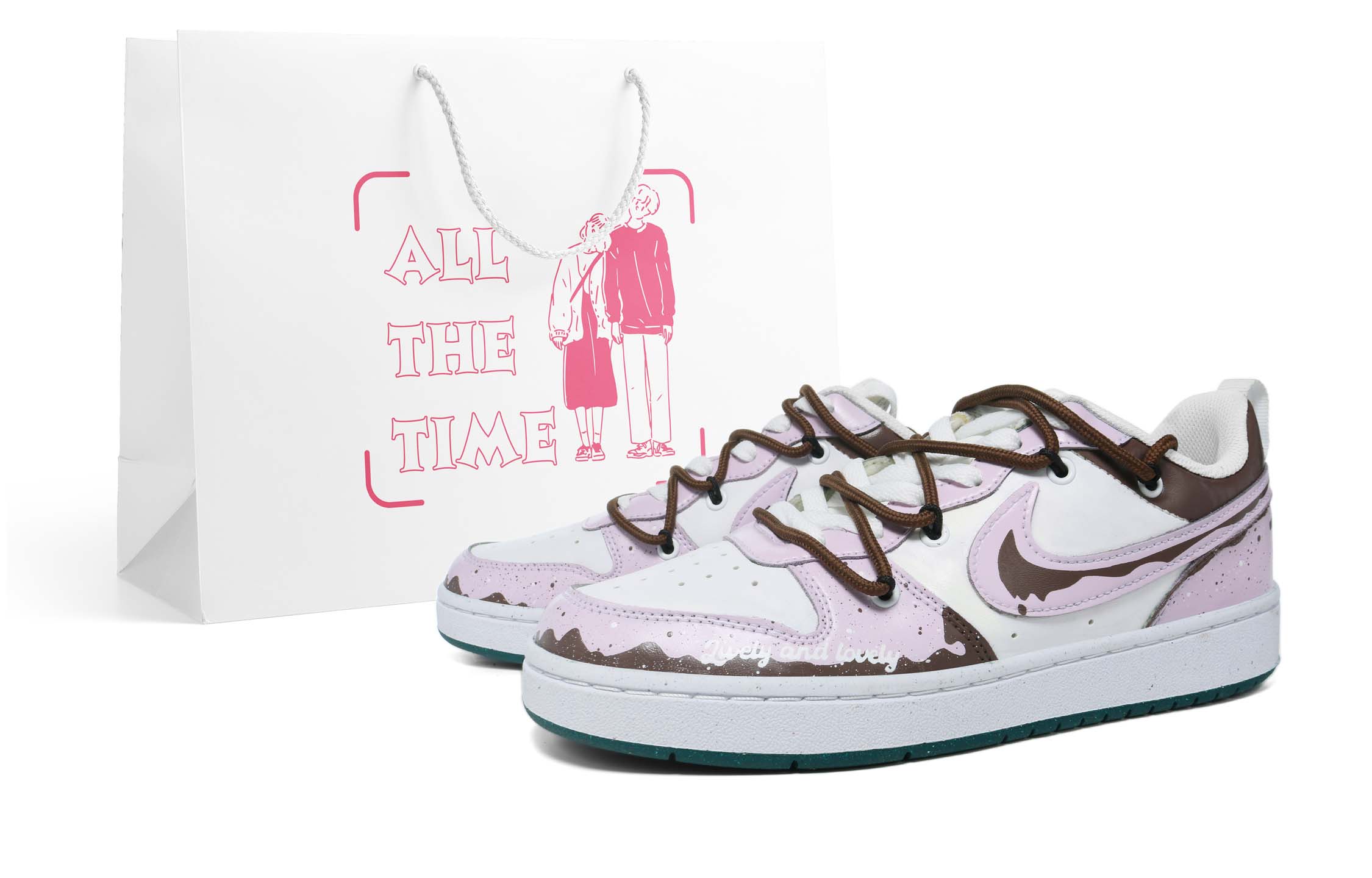 Order [定制鞋款] 耐克Dunk Low 紫白棕冰淇淋配色鞋 DV5456-102(Team36-大头冰淇淋）