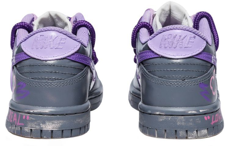 Lookbook [Zapatillas Personalizadas] Nike Dunk Low 'Púrpura Blanco Gris' DH9765-100(Team拾玖-紫心挂链女S-BOX)