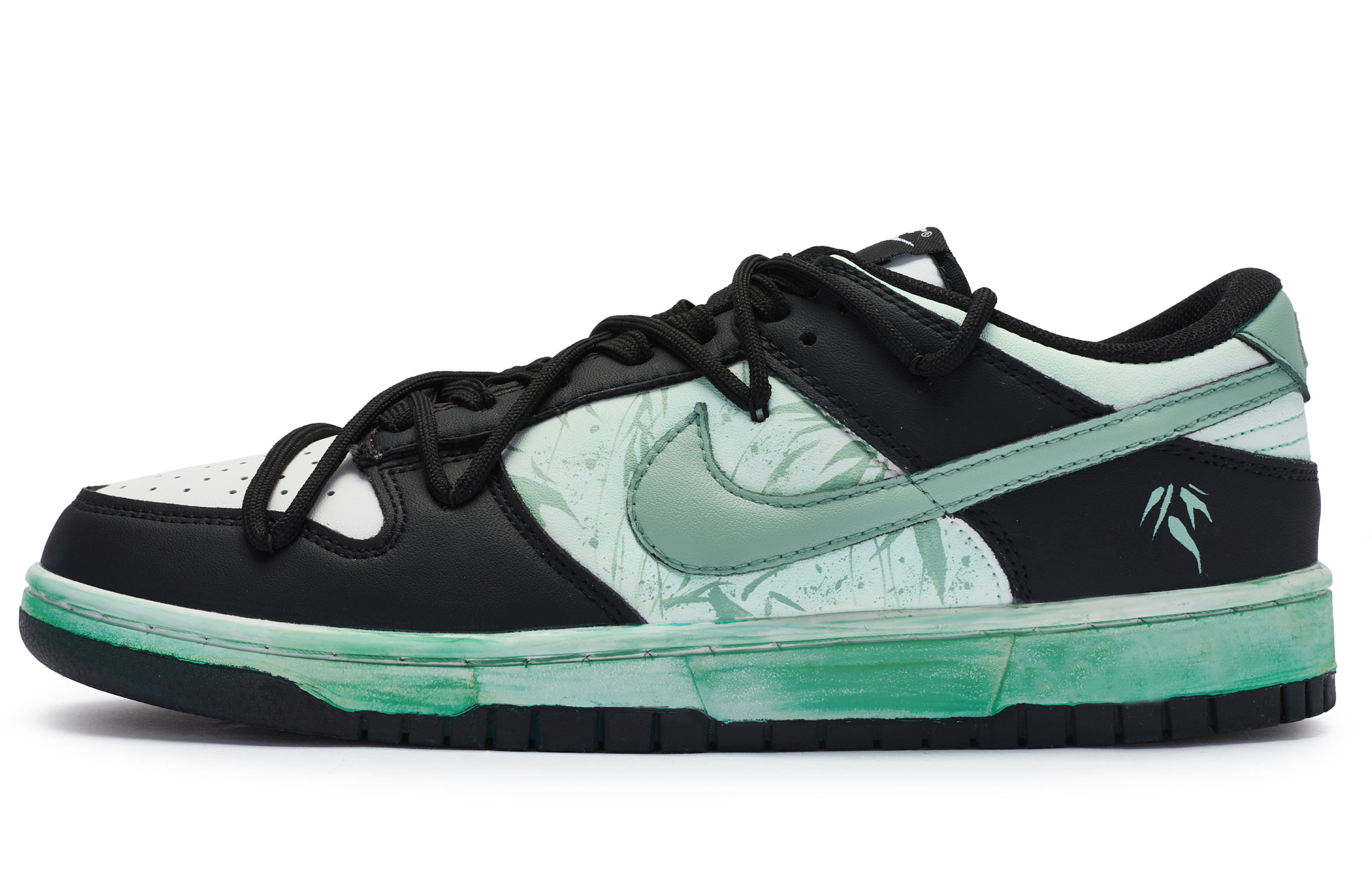 Buy 【訂製球鞋】Nike Dunk Low 811製造 清風竹影 古風 手繪噴繪 防滑減震 低筒 板鞋 男款 黑綠