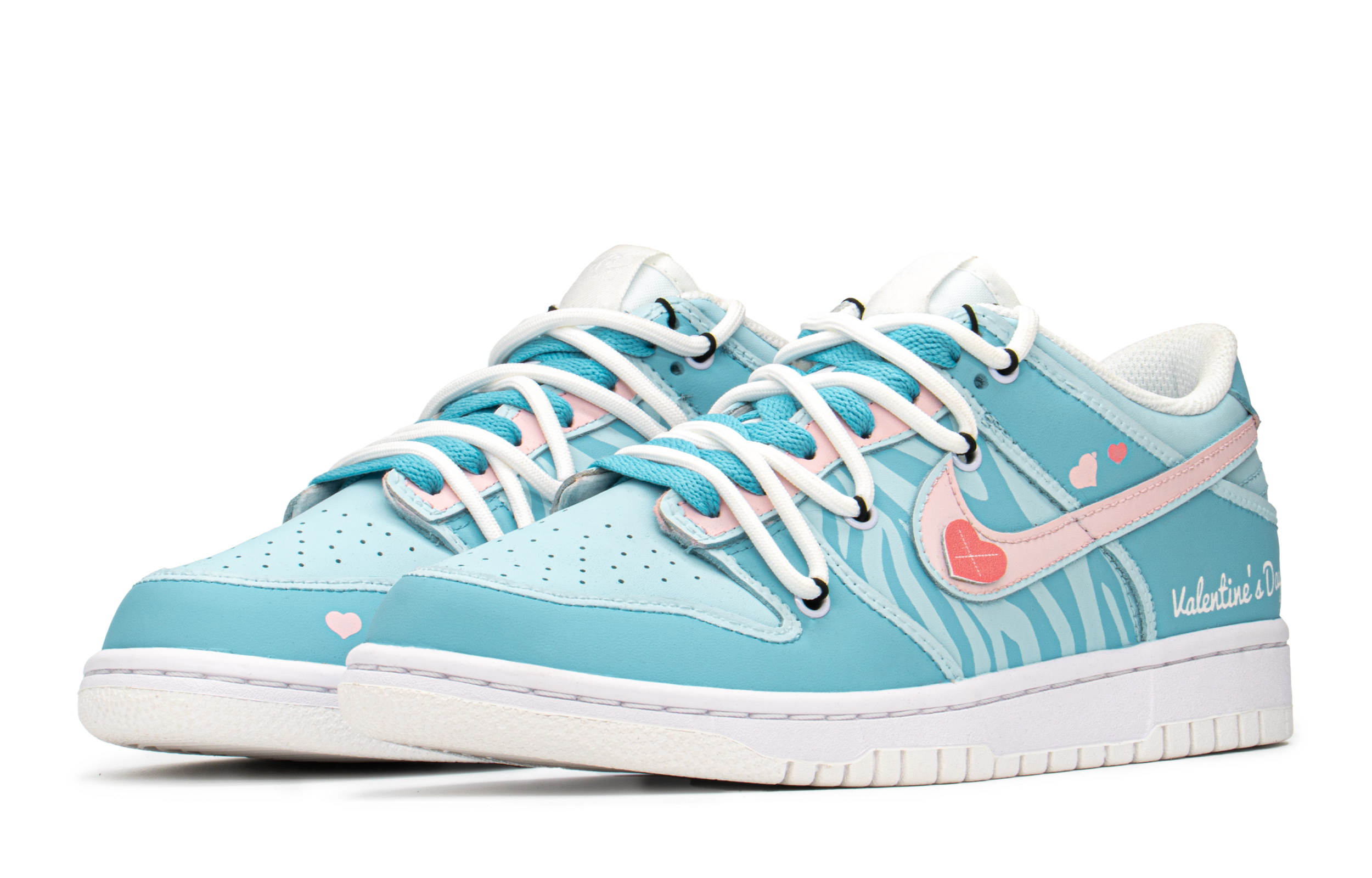 Lookbook [定制鞋] 耐克Dunk Low '七夕爱心' DH9765-100(TeamA-DK斑马纹女S-BOX)