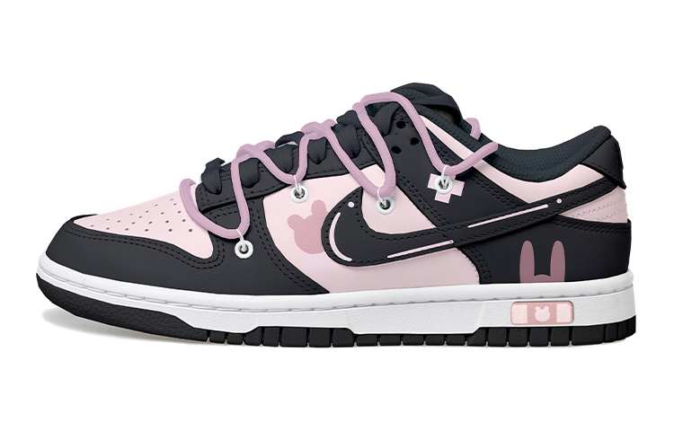 Order 【カスタムシューズ】ナイキダンクロー「ラビットブラック・ピンク」 DH9765-002(Team拾玖-黑粉兔兔女S-BOX)