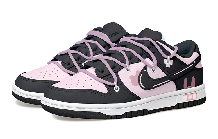 Shop 【カスタムシューズ】ナイキダンクロー「ラビットブラック・ピンク」 DH9765-002(Team拾玖-黑粉兔兔女S-BOX)