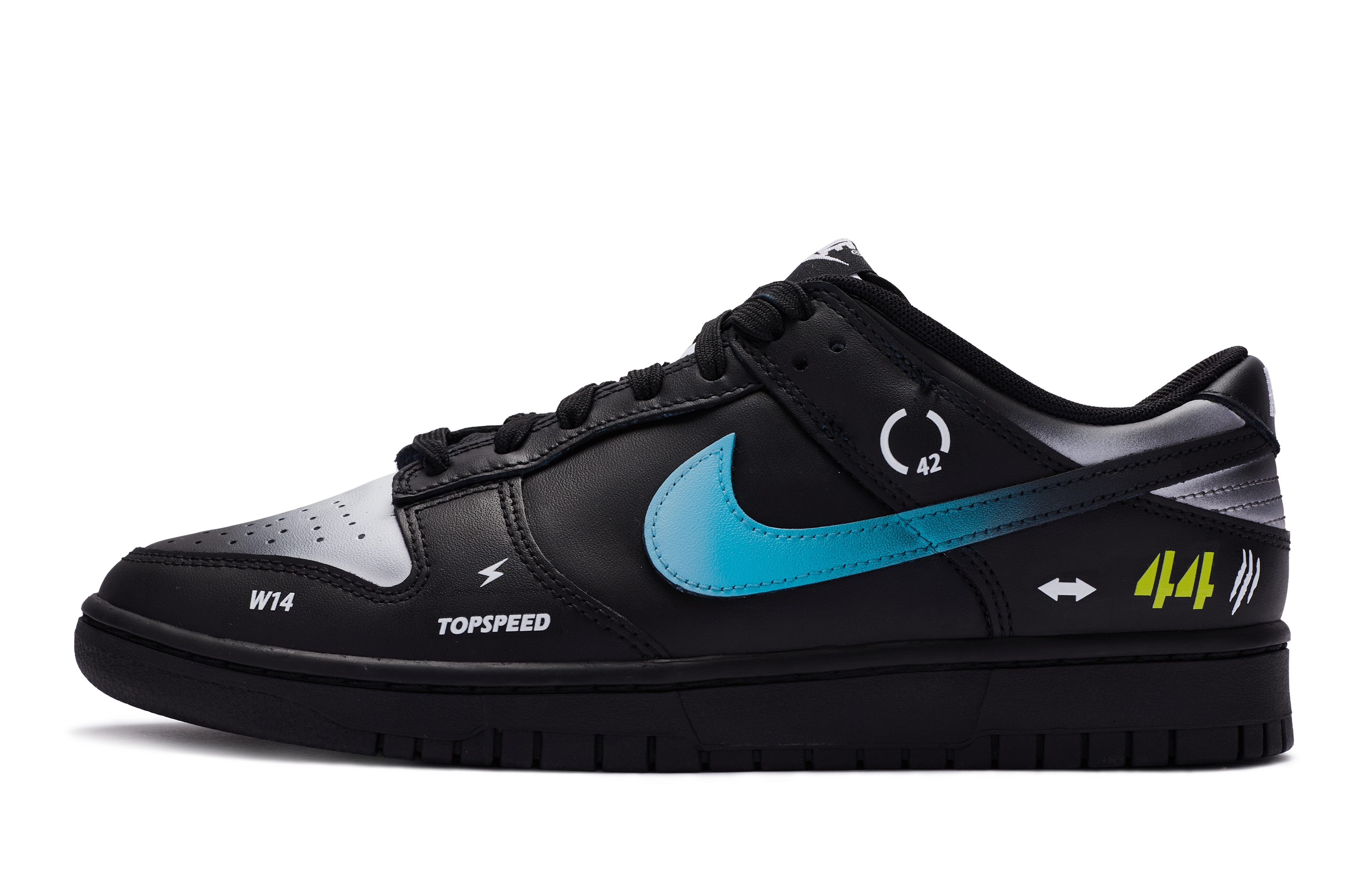 Buy [Sepatu Custom] Nike Dunk Low 'Tema Balap Petir Hitam' CW1590-100(TeamR-女款黑闪电)