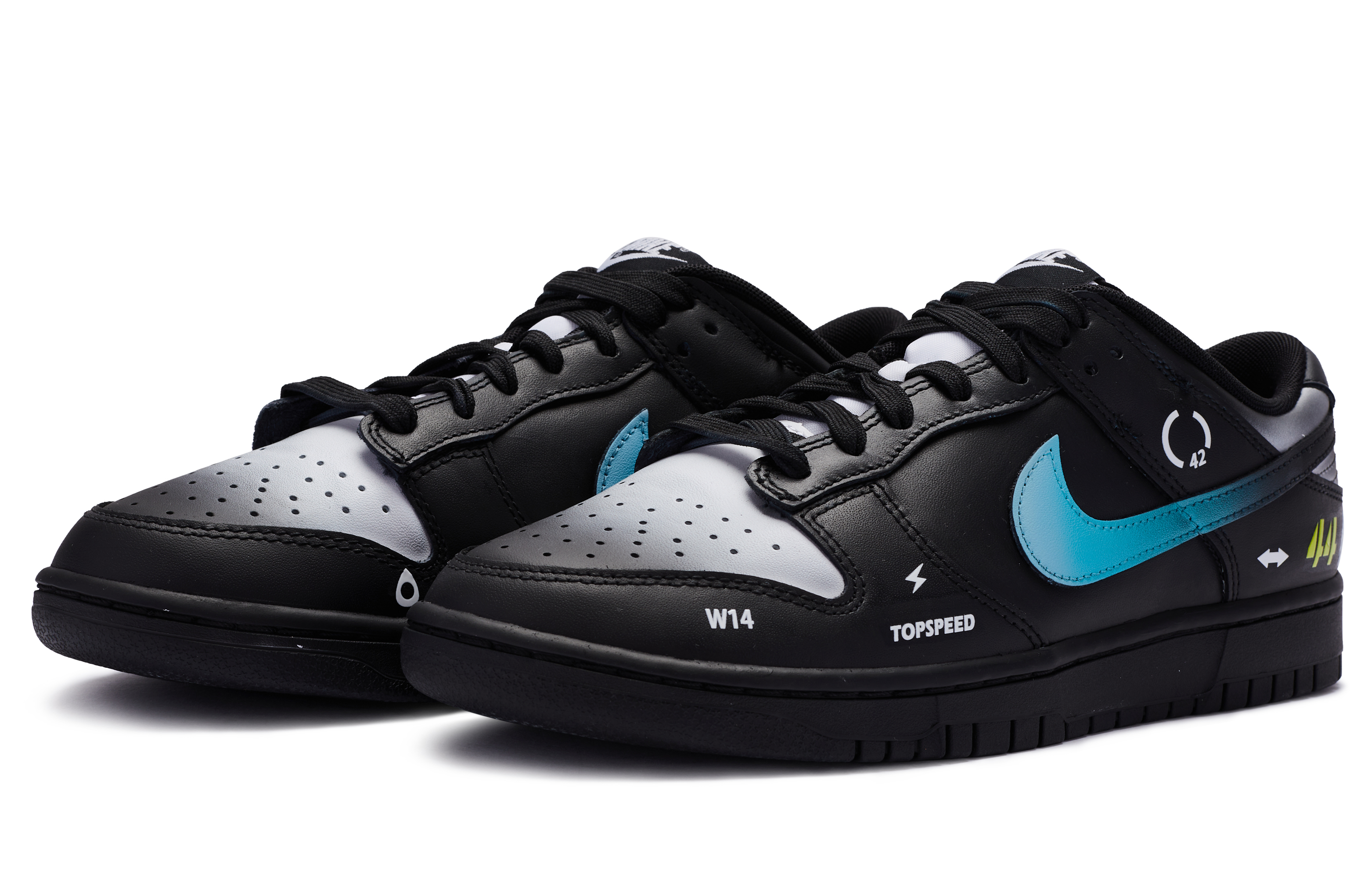 Lookbook [Sepatu Custom] Nike Dunk Low 'Hitam Petir Balap' DD1391-100(TeamR男女同款黑闪电)