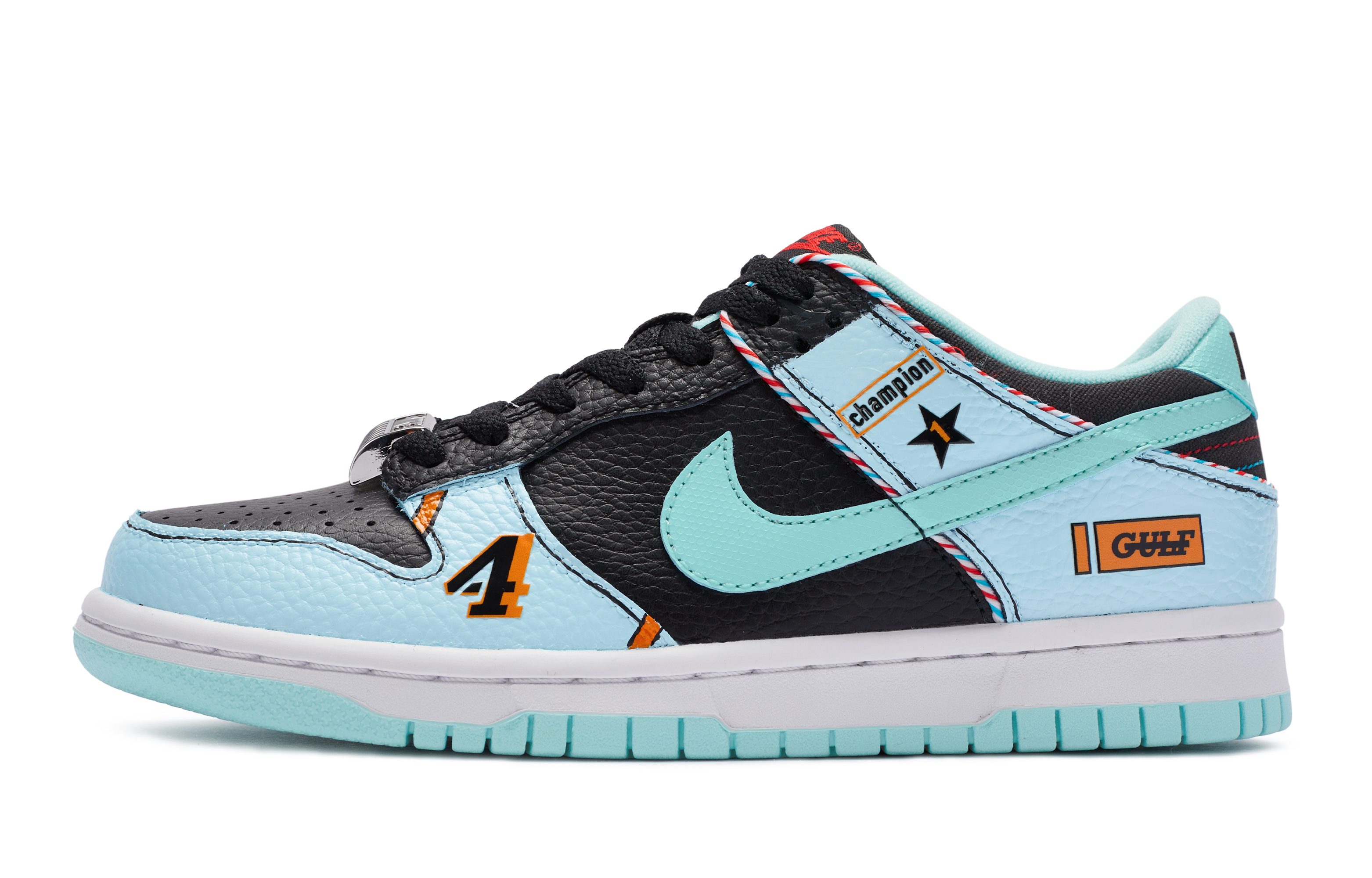 Buy [Sepatu Kustom] Nike Dunk Low 'Juara Balap Holiday Biru Hitam Oranye' DN3351-001(TeamR-女款冠军假日)