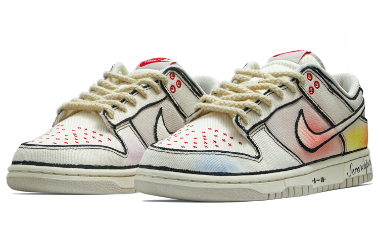 Lookbook [Sepatu Custom] Nike Dunk Low 'Rainbow Beige' DV0834-100(Team34-彩虹二次元)
