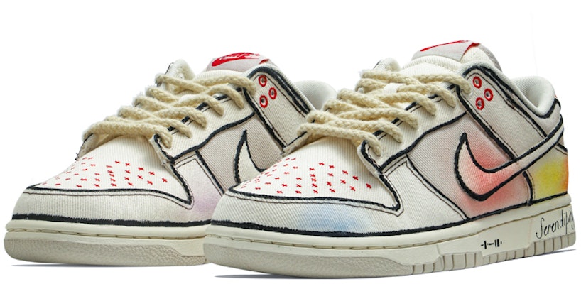 【定制球鞋】Nike Dunk Low 彩虹二次元 高級小眾 清新簡約風 耐磨 低幫 板鞋 男女同款 米色 Lookbook 【定制球鞋】Nike Dunk Low 彩虹二次元 高級小眾 清新簡約風 耐磨 低幫 板鞋 男女同款 米色