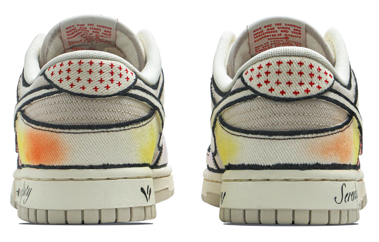 Shop [Sepatu Custom] Nike Dunk Low 'Rainbow Beige' DV0834-100(Team34-彩虹二次元)